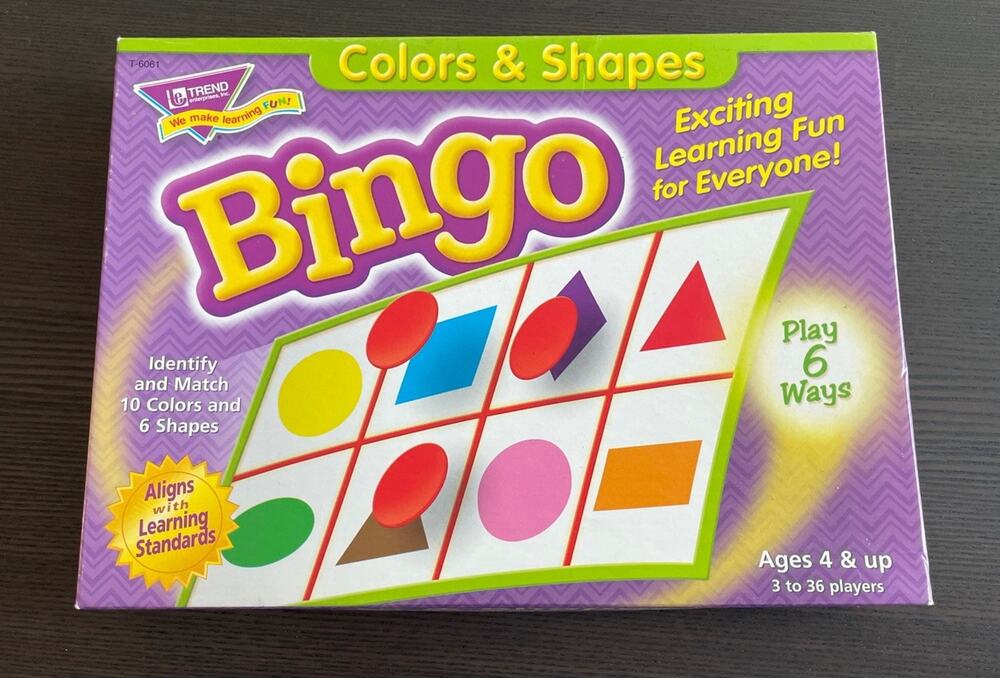 Trend Enterprises Colors and Shapes Bingo Ages 4 and up 3-36 players
